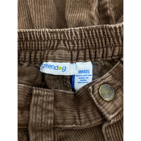 Greendog brown corduroy carpenter pants size 18 months 100% cotton - Picture 3 of 3